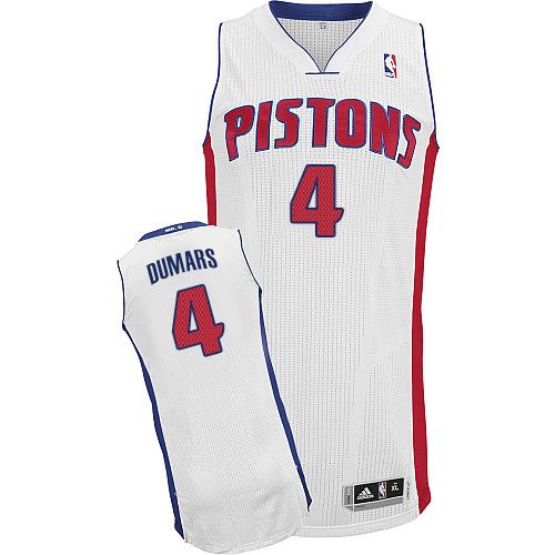 Mens Adidas Detroit Pistons 4 Joe Dumars Authentic White Home NBA Jersey